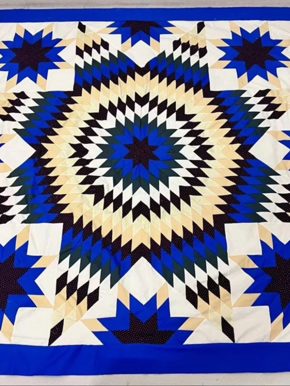 Handmade Texas Lone Star Patchwork Cotton Queen size Quilt Top/Topper